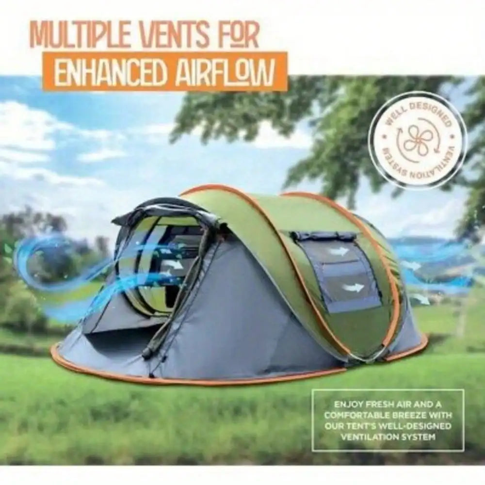 Camping Tent Quick Pop Up Waterproof With Double Door Access