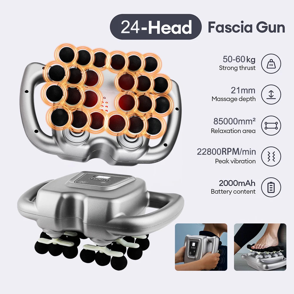 iebilif Fascia Gun 24 Head High Frequency Massage Gun