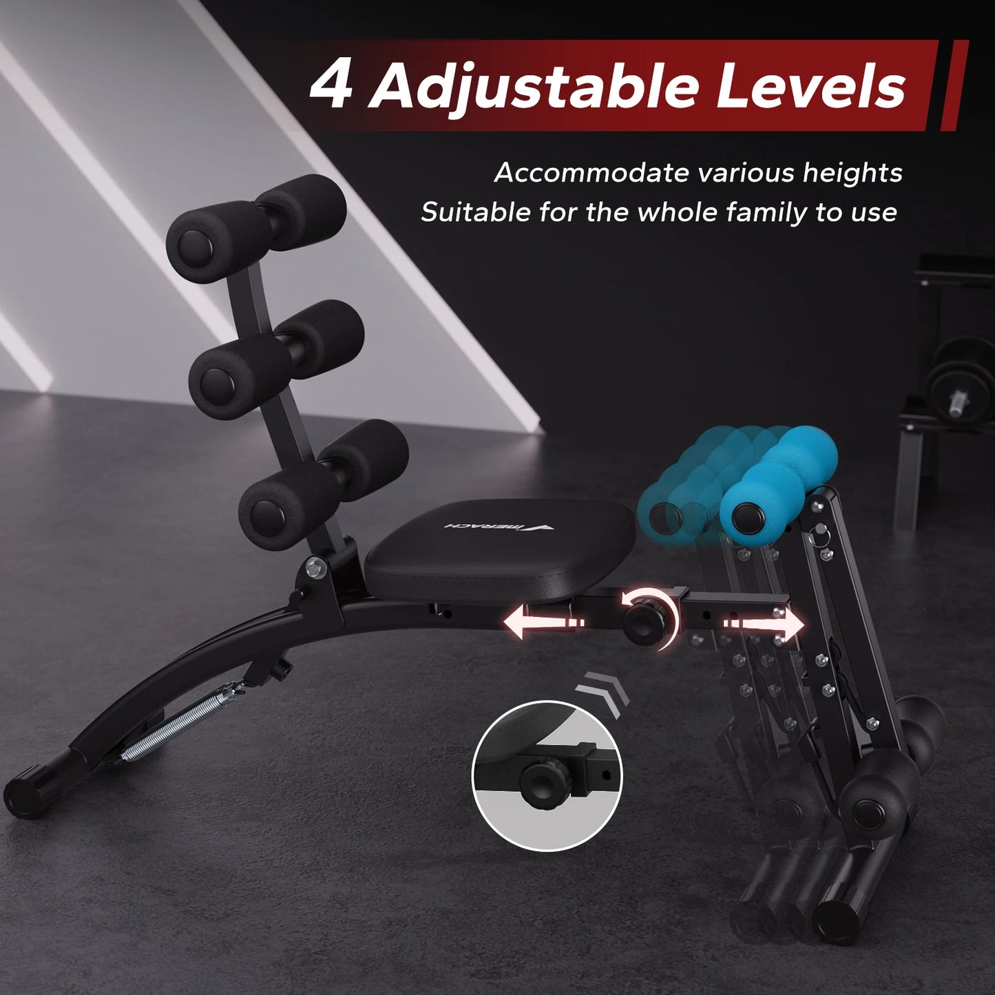 MERACH Ab Machine Multi-Functional Adjustable Ab Trainer Workout Bench for Home Gym Sit Up Machine for Abdominal Exercise Chair