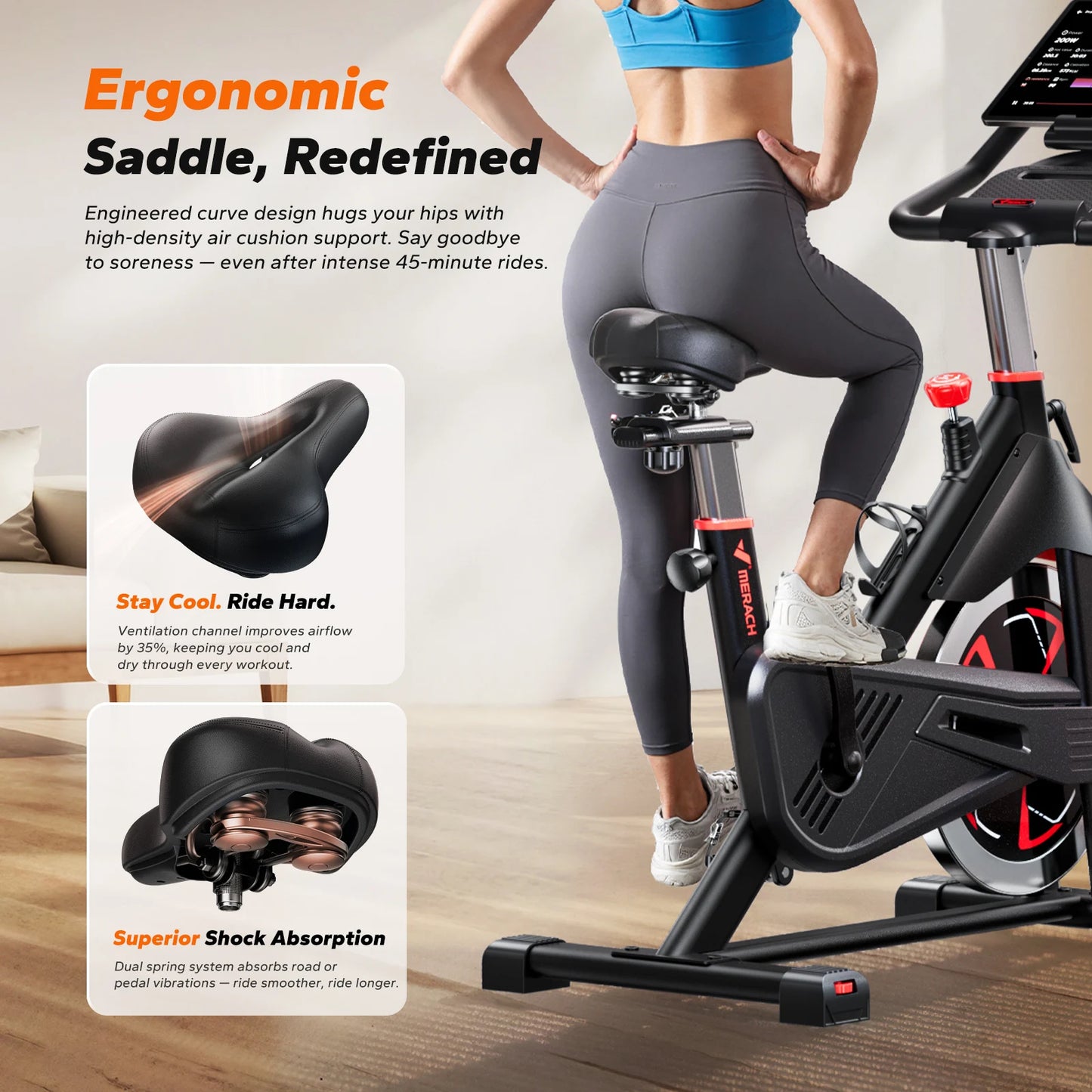 MERACH S38 Indoor Cycling Bike With Magnetic Resistance App