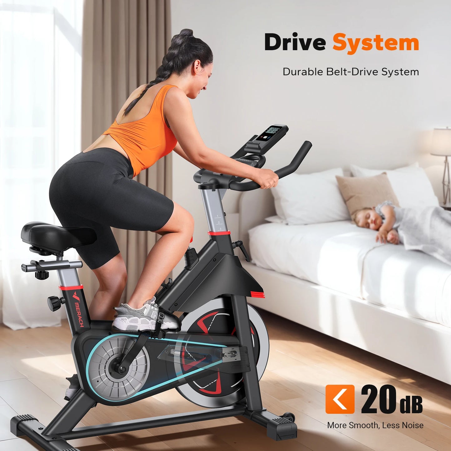 MERACH S38 Indoor Cycling Bike With Magnetic Resistance App