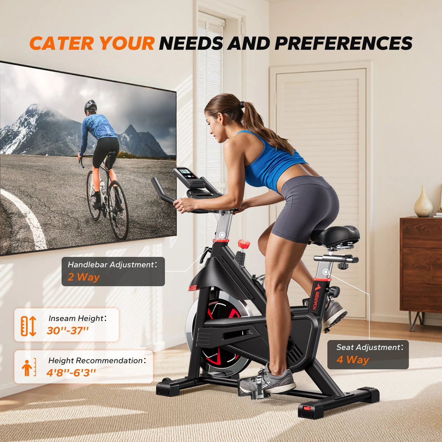 MERACH S38 Indoor Cycling Bike With Magnetic Resistance App