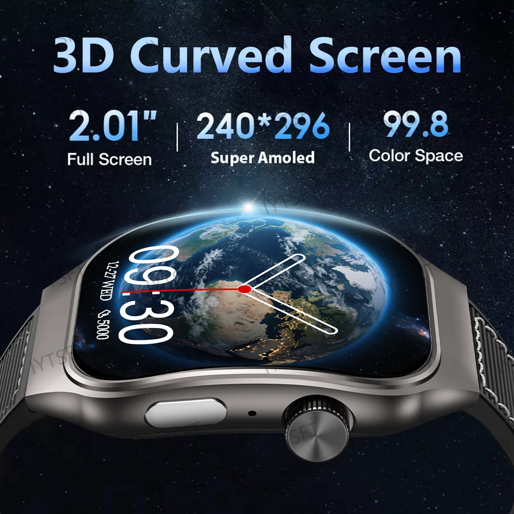 LAXASFIT 1.83-inch Curved Screen Women's Smart Watch Bluetooth Calling Customizable Watch Faces Men's Sports Smartwatch