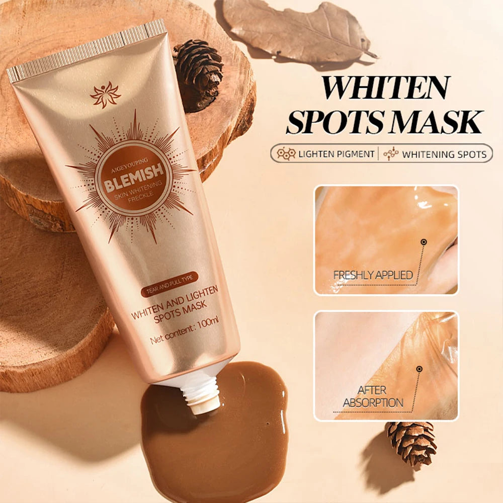 Whiten and Lighten Spots Mask Peel-Off Facial Mask Anti-Blemish Deeply Clean Pore Tightening Moisturizing Brightening Face Mask