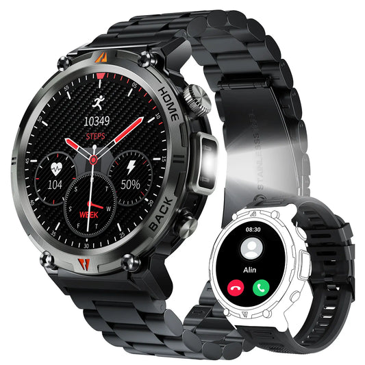 EIGIIS KE3 2025 New Bluetooth Call smartwatch for men Full Touch Screen With Health Monitor heart rate Flashlight Smart watch