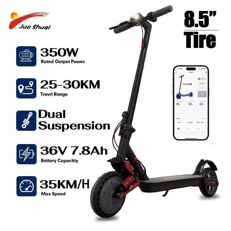 Jueshuai X6 500w electric scooters e scooter adult 36v10ah escooters foldable 20pmh 10inch Wheel size electric scooter electric