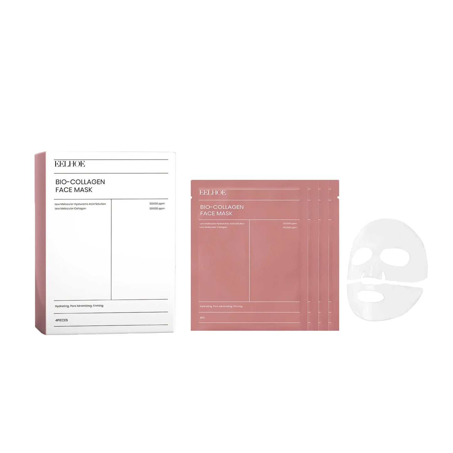 EELHOE Bio-Collagen Face Mask Shrink Pores Firming Hydrating Anti Wrinkle Whitening Brightening Easy Peel All Skin Facial Care