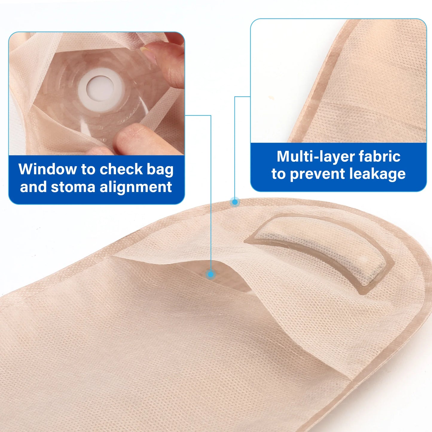Colostomy One Piece Drainable Pouches With Clamp Closure 10 Pack