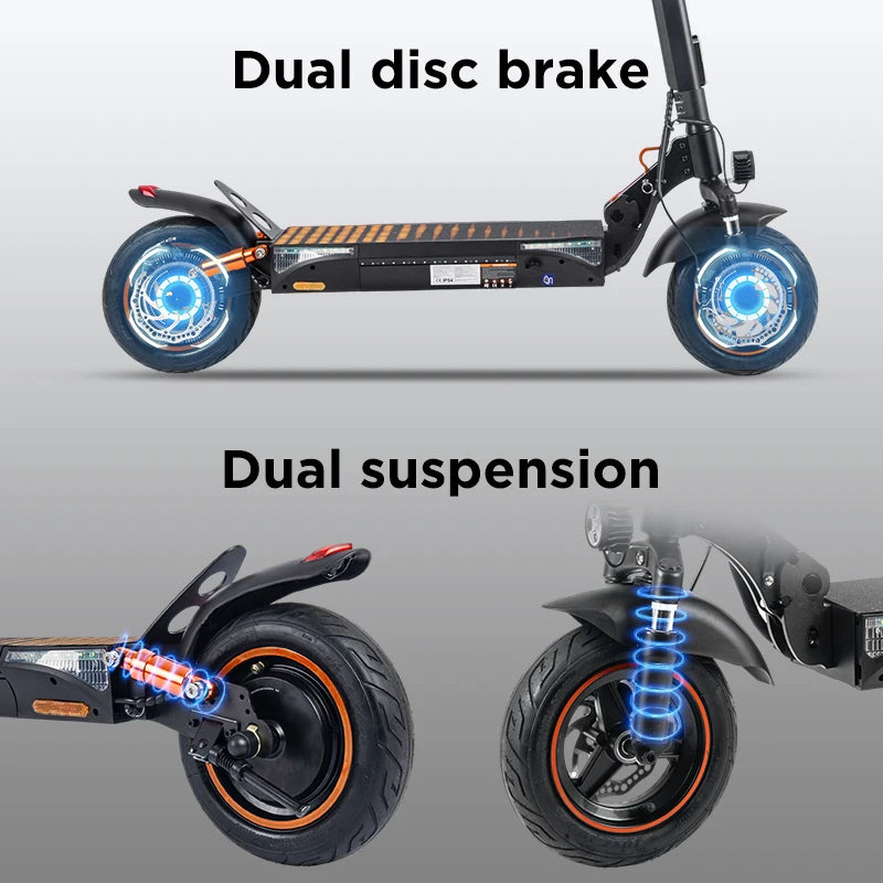 900w Peak Motor Electric Scooter Adult 48v 15ah Foldable 28-33 Miles Range 28mph Max Speed Scooter 10-Inch Tire Escooter T4pro