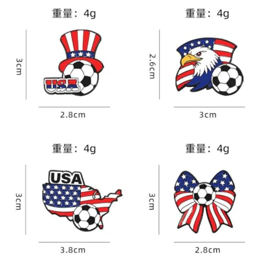 2026 FIFA World Cup America Brooch Pins Game Day Patriotic America Flag Soccer Lapel Pins FIFA Cheering Badge Cloth Backpack Ha