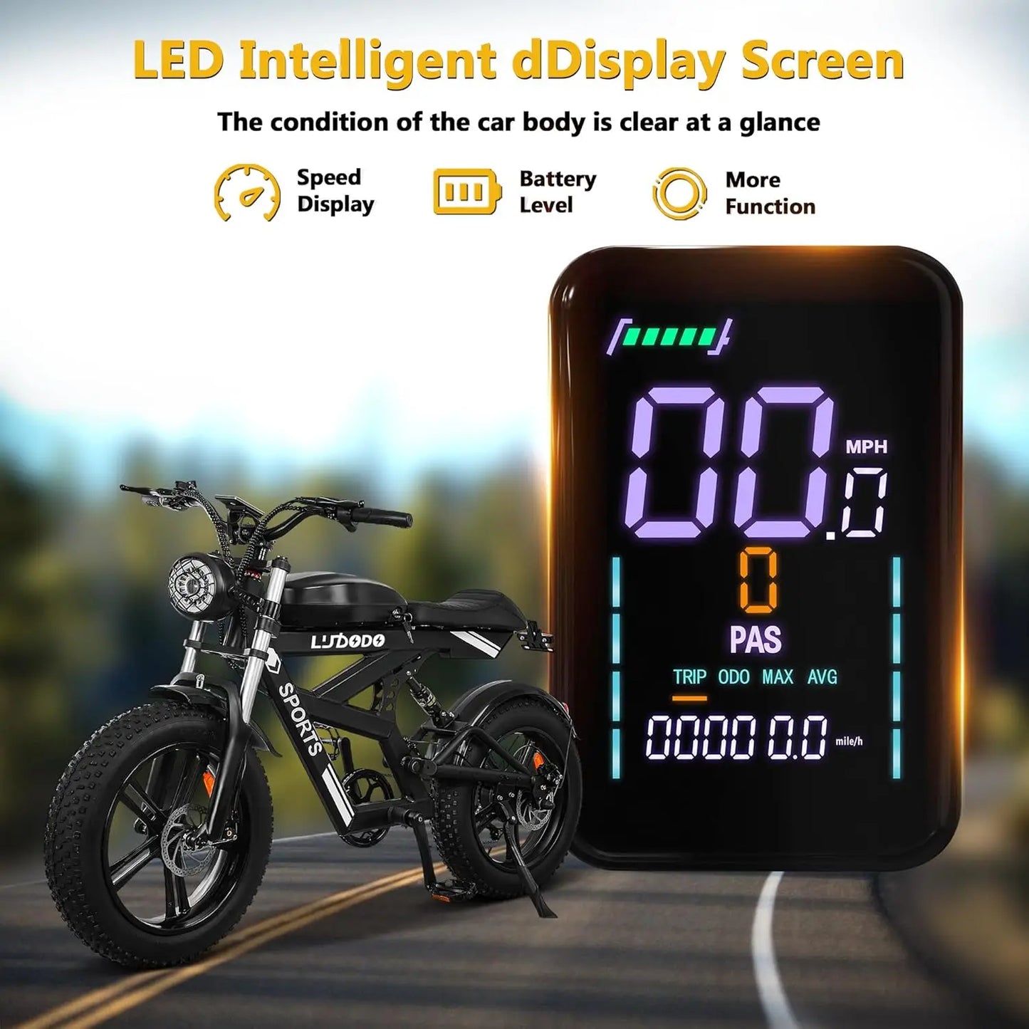 Electric Fat Tire Bike For Adults 1500W 35MPH 48V Battery