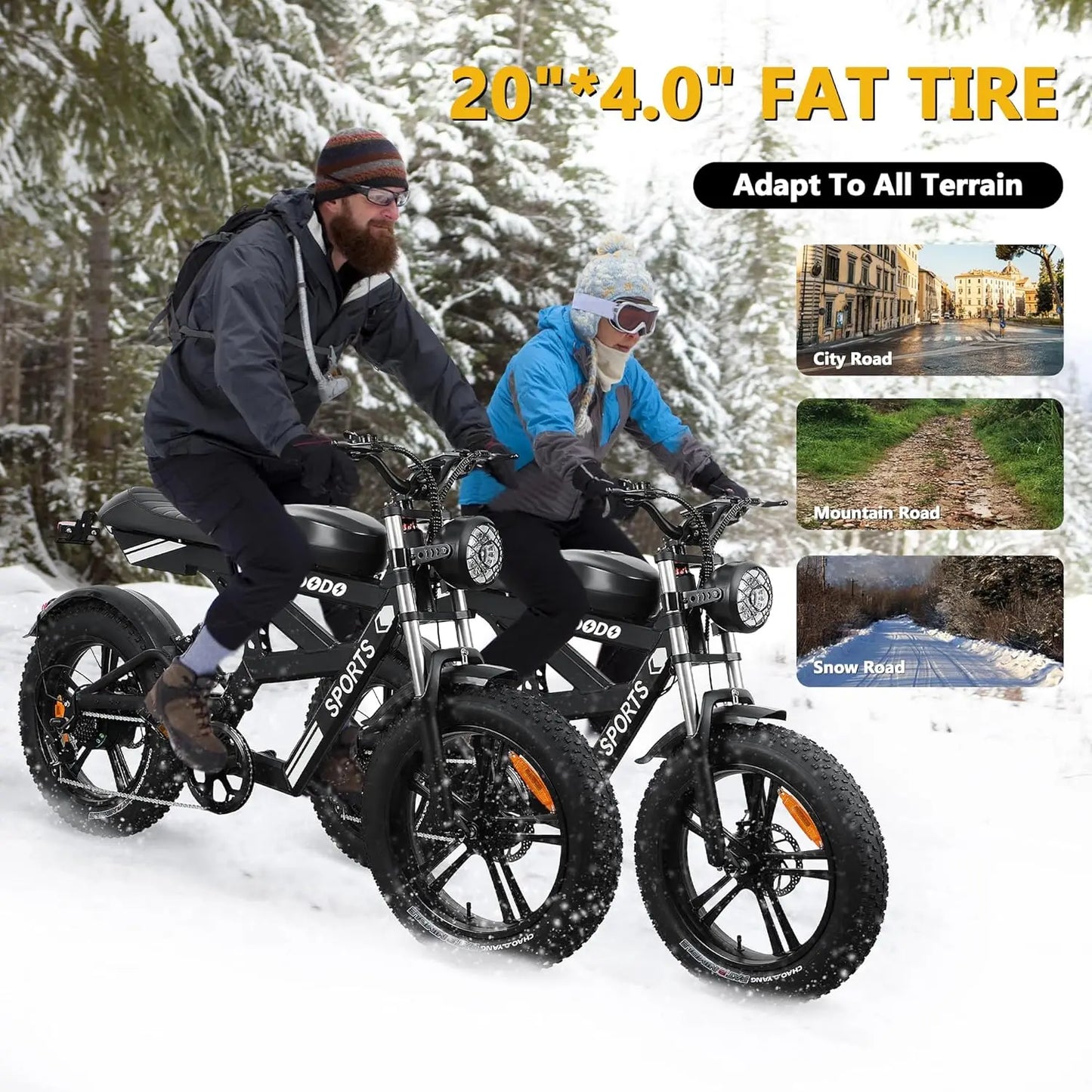 Electric Fat Tire Bike For Adults 1500W 35MPH 48V Battery