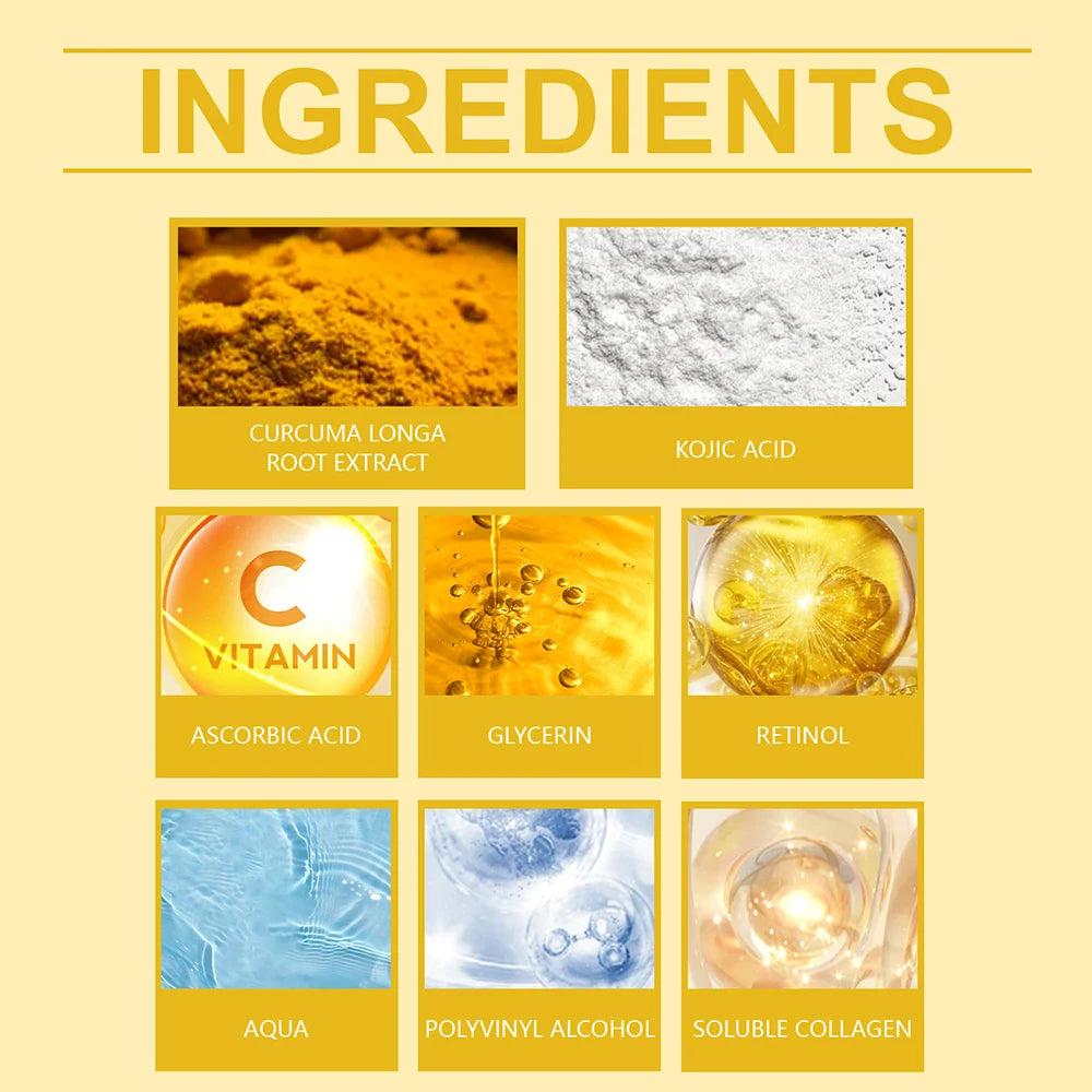 Night Repair Face Mask Kojic Acid Turmeric Overnight Wrapping Mask Collagen Peel Off Facial Mask Moisturizing Brightening Skin