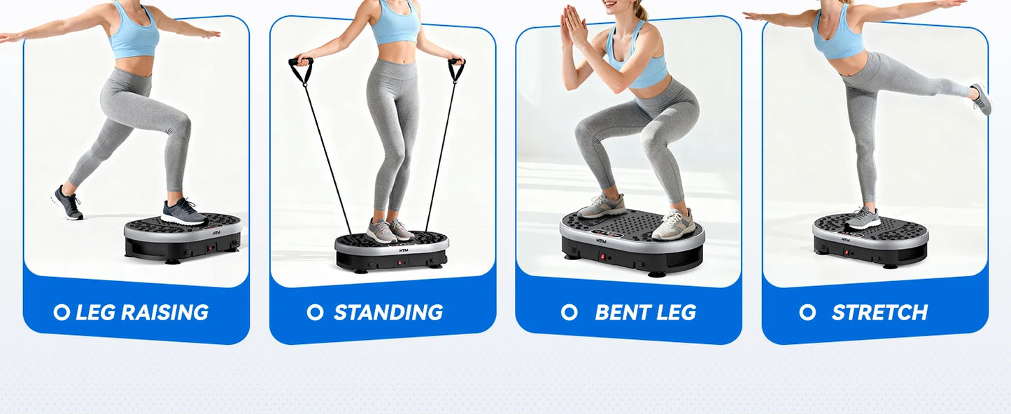 Vibration Plate 18 inch Exercise Machine Whole Body Workout Power Vibrate Fitness Platform  Weight Loss Shaping 120 Speed Levels