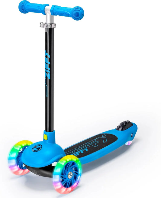 Joyfy Kids Multicolor 3 Wheel Scooter Toddler Kick Scooters with LED Light-Up Wheels for Boys and Girls Gift 5 Adjustable Height