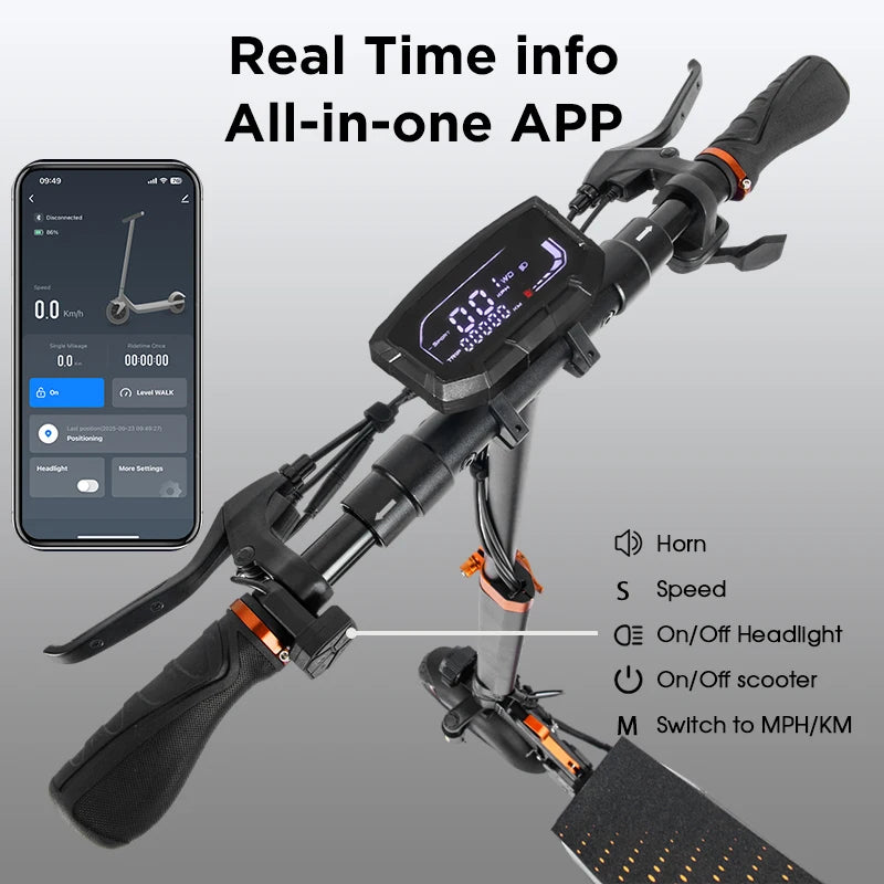 900w Peak Motor Electric Scooter Adult 48v 15ah Foldable 28-33 Miles Range 28mph Max Speed Scooter 10-Inch Tire Escooter T4pro