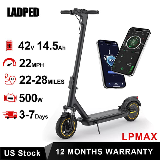 Ladped LPMAX Folding Electric Scooter 22MPH 500W Long Range
