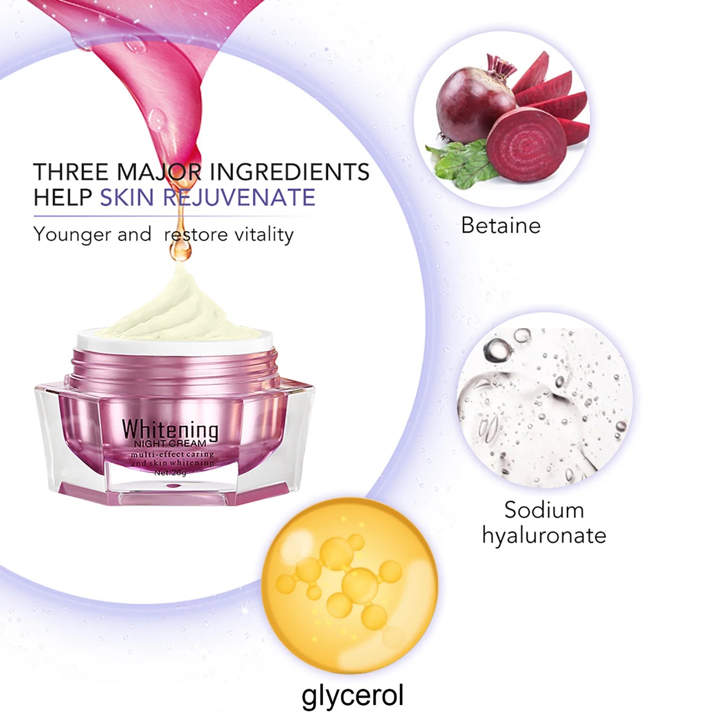 AILKE Lightening Anti-Wrinkle Face Cream, With Collagen, Hyaluronic Acid, Whitening Skin Care Women Facial Moisturizer Set