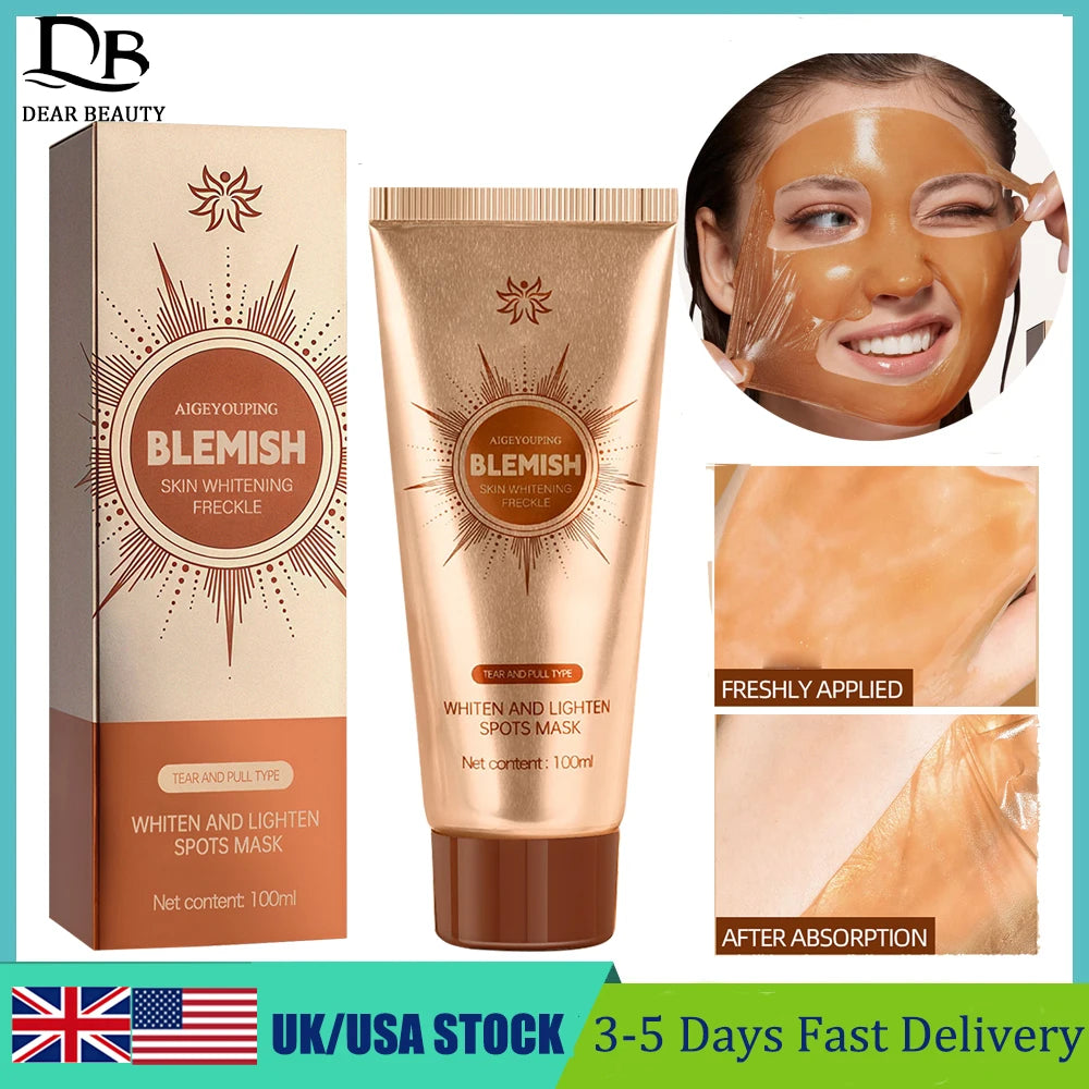 Whiten and Lighten Spots Mask Peel-Off Facial Mask Anti-Blemish Deeply Clean Pore Tightening Moisturizing Brightening Face Mask