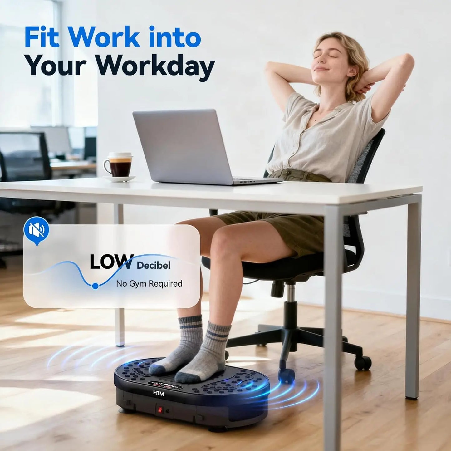 Vibration Plate 18 inch Exercise Machine Whole Body Workout Power Vibrate Fitness Platform  Weight Loss Shaping 120 Speed Levels