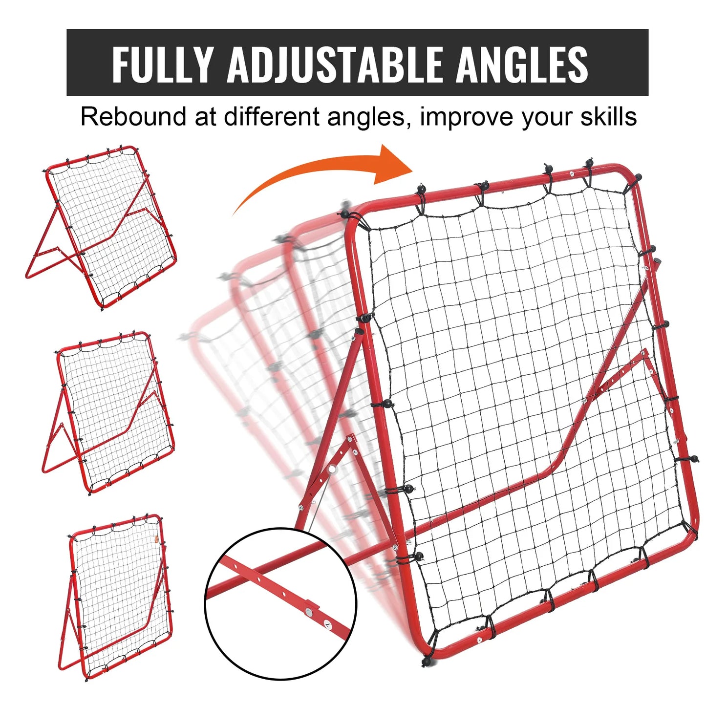 VEVOR 39X39FT Soccer Rebounder Rebound Net Portable Football Training Gifts Adjustable Angles Goal Net Aids & Equipment