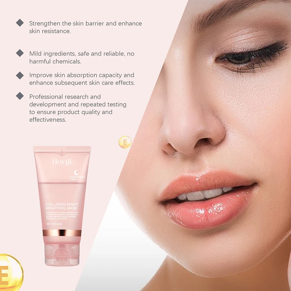 75g Collagen Wrapping Peel Off Facial Mask Elasticity Hydration Reduces Sagging Dullness Hydrolyzed Collagen Skin Care