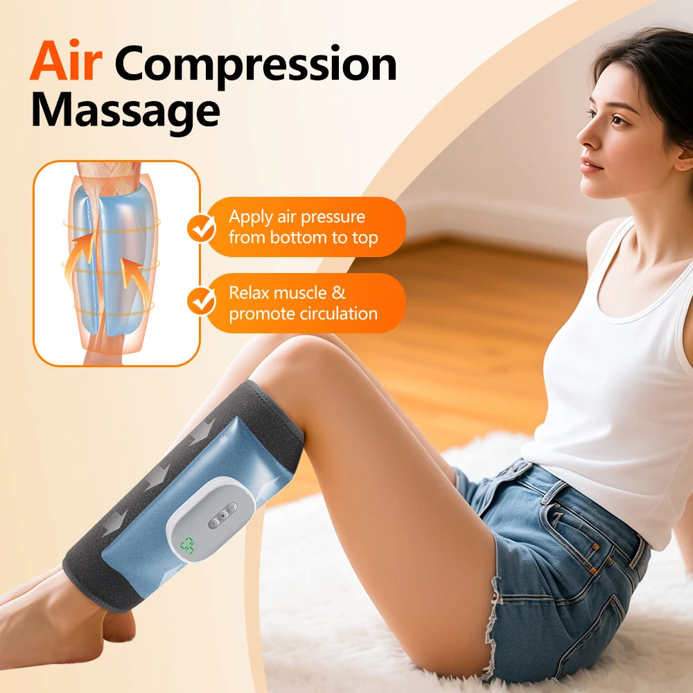 Wireless Air Pressure Calf Massager Electric 8 Level 4 Mode Air Compression Leg Massager Calf Muscle Relaxing Blood Circulation