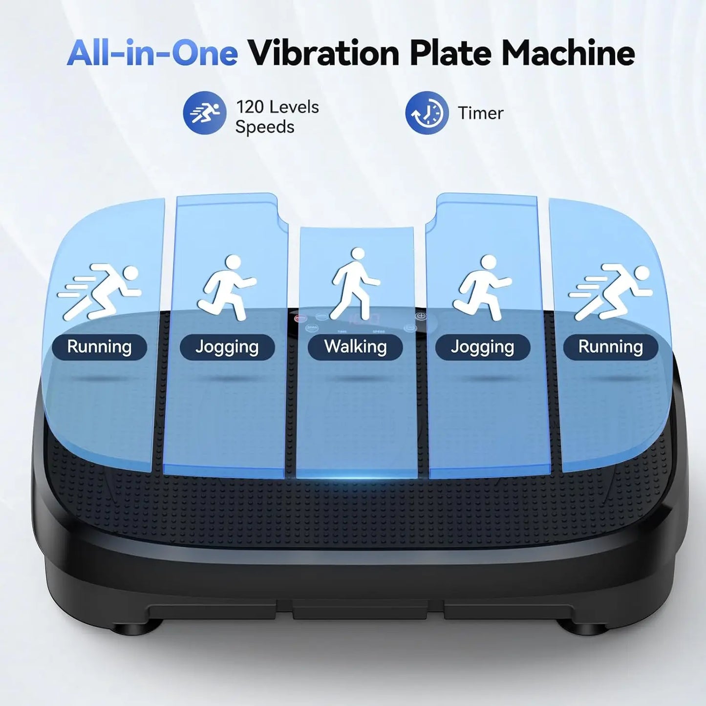 120 Speed Vibration Plate Whole Body Workout Quiet Operation Compact Home Gym Equipment for Muscle Relax Slimming Toning Healthy