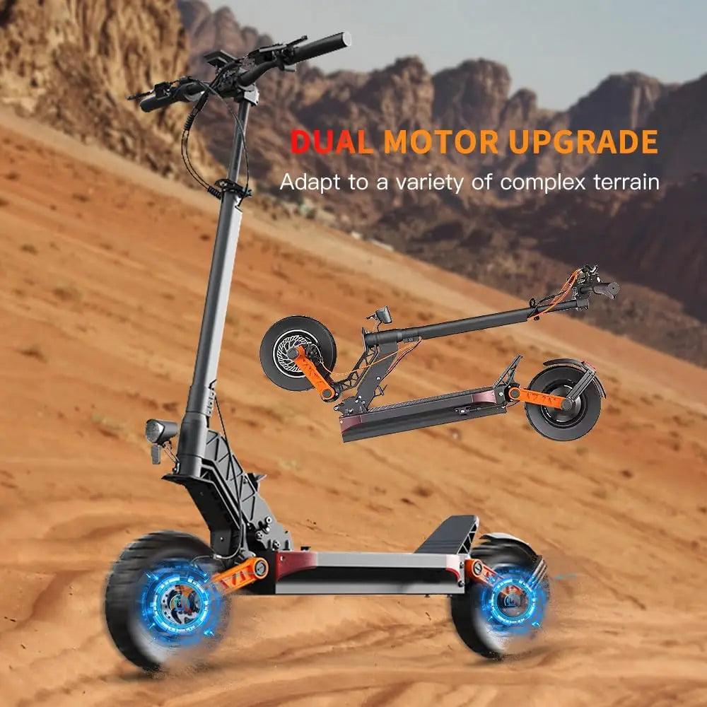 JOYOR S10 Folding Electric Scooter 1000W*2 Dual Motors 60V18AH High-capacity Battery 10*3.0 Widen Tires 75Km Max Range