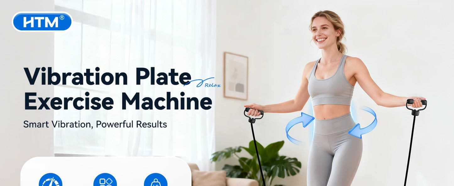 Vibration Plate 18 inch Exercise Machine Whole Body Workout Power Vibrate Fitness Platform  Weight Loss Shaping 120 Speed Levels