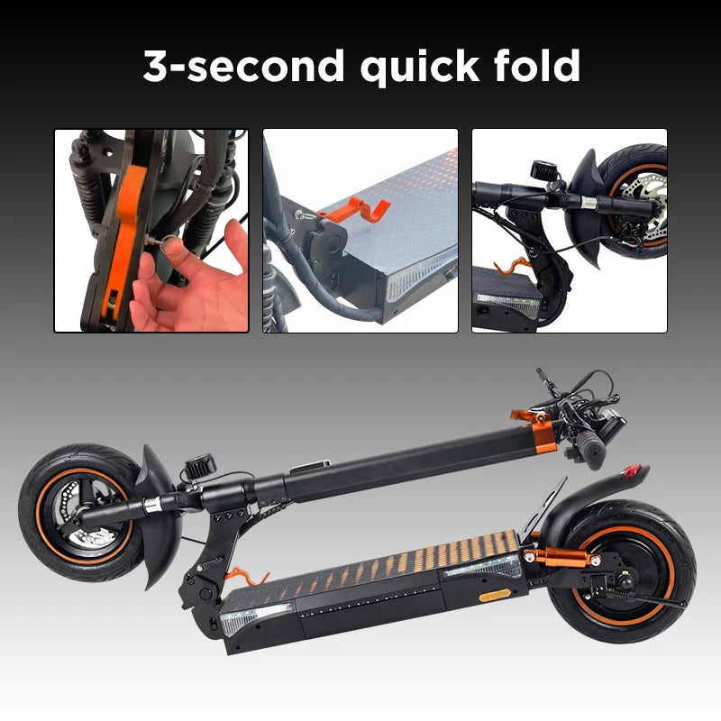 900w Peak Motor Electric Scooter Adult 48v 15ah Foldable 28-33 Miles Range 28mph Max Speed Scooter 10-Inch Tire Escooter T4pro