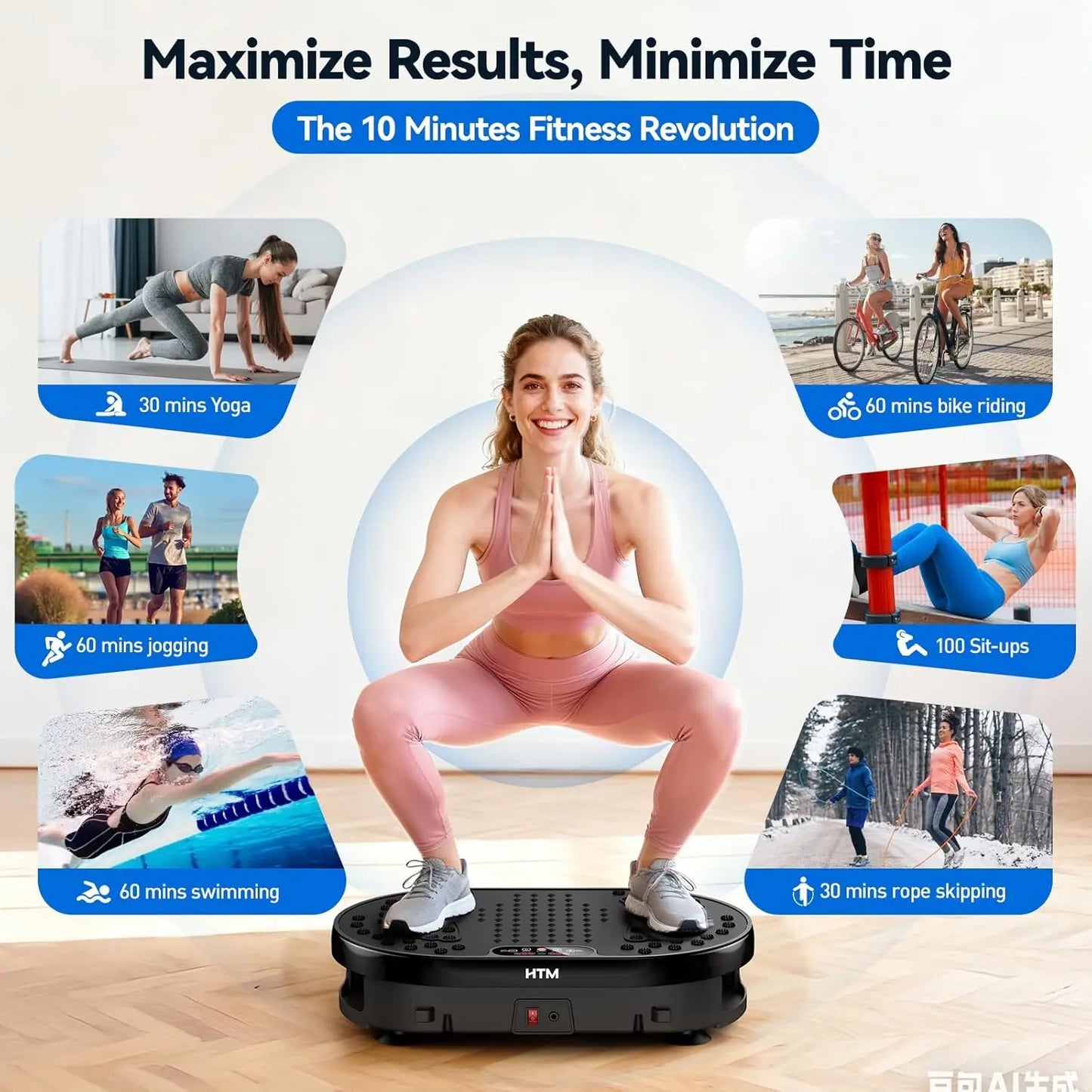Vibration Plate Shaking Exercise Trainer 120 Speed Levels 9 Modes Anti-Slip Oscillating Platform for gym Workout Body Shaping