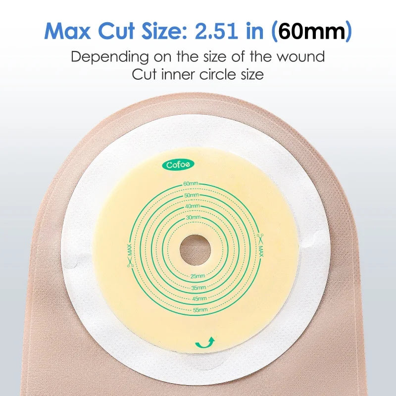 Cofoe Economical Drain Valve Colostomy Bags One Piece Ostomy Pouch