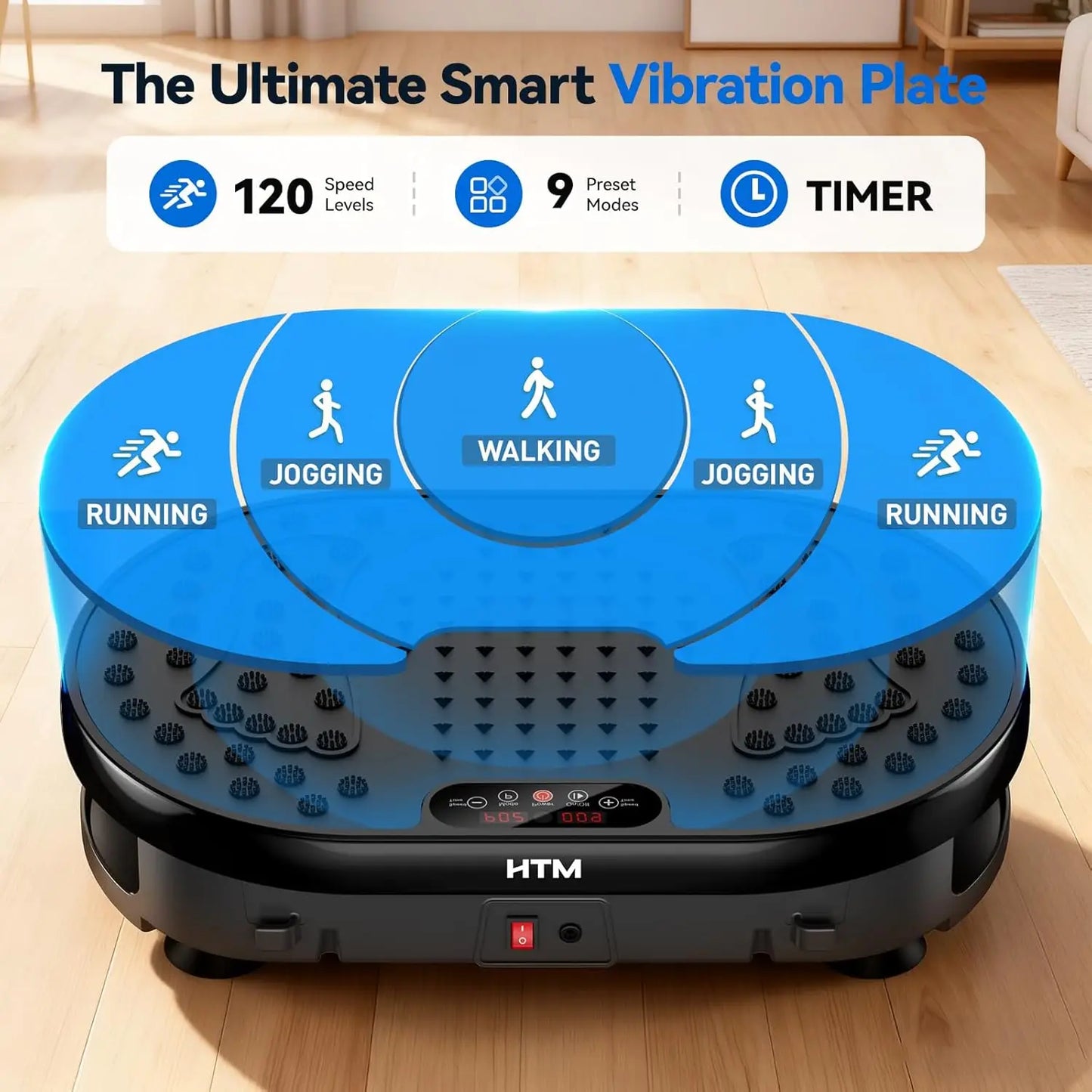 Vibration Plate Shaking Exercise Trainer 120 Speed Levels 9 Modes Anti-Slip Oscillating Platform for gym Workout Body Shaping
