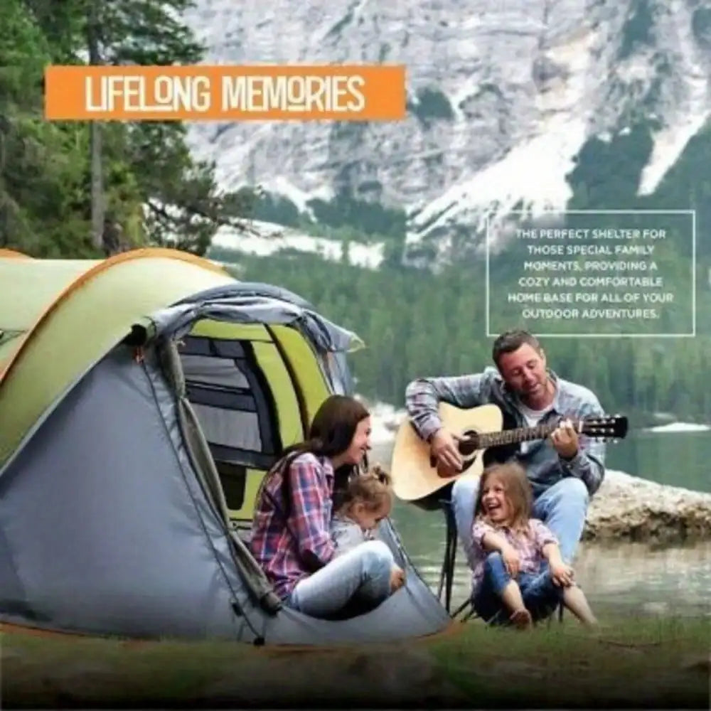 Camping Tent Quick Pop Up Waterproof With Double Door Access