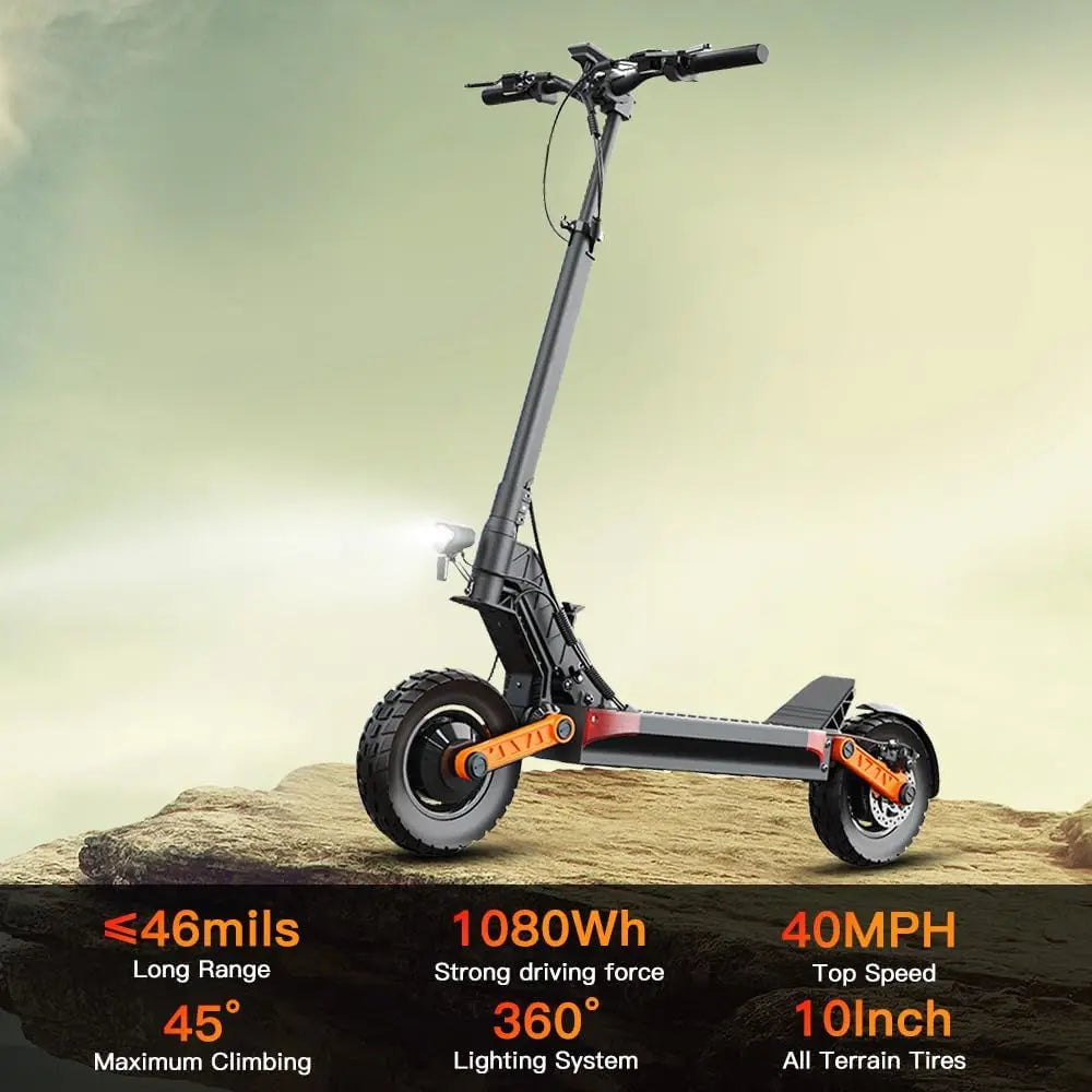 JOYOR S10 Folding Electric Scooter 1000W*2 Dual Motors 60V18AH High-capacity Battery 10*3.0 Widen Tires 75Km Max Range
