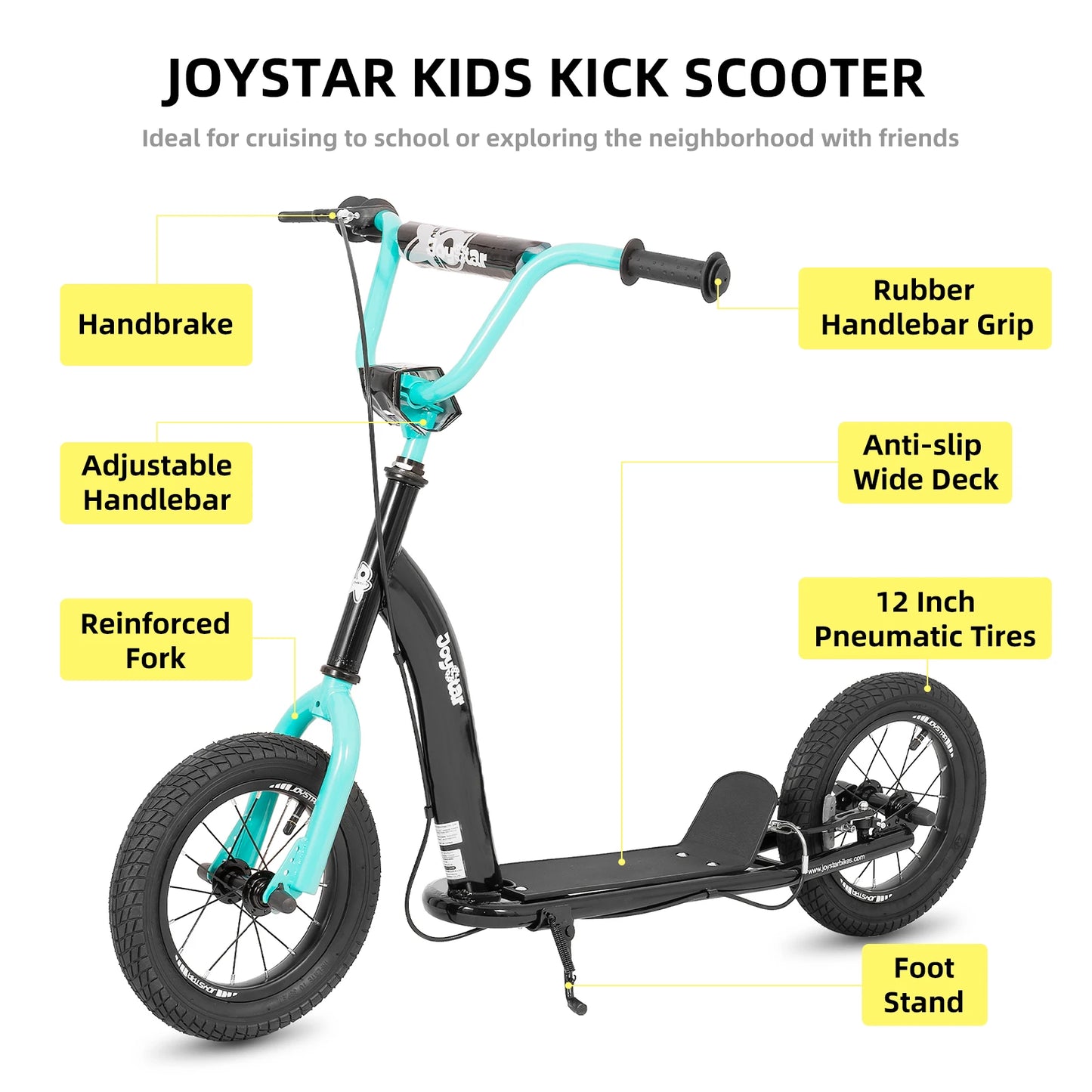 Joystar Kick Scooter for Kids With Adjustable Handlebar and Brakes