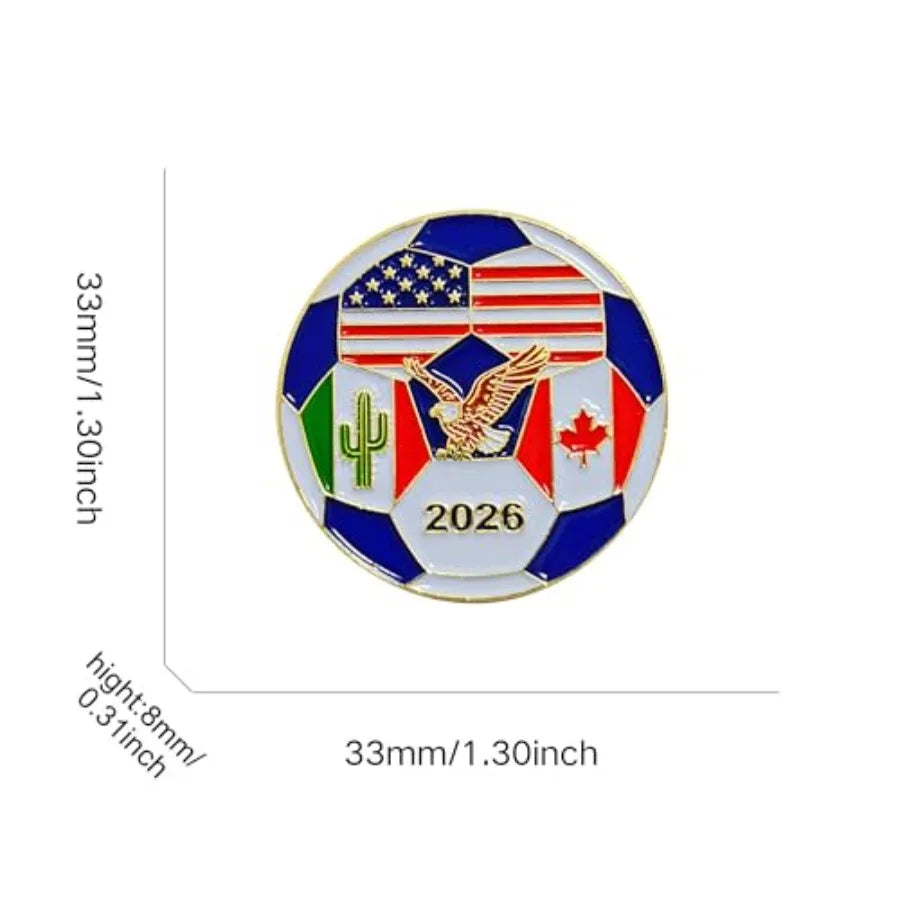 2026 World Football Soccer Cup Fan Support Team Pin Badge Brooch Decorations Gifts Memorabilia