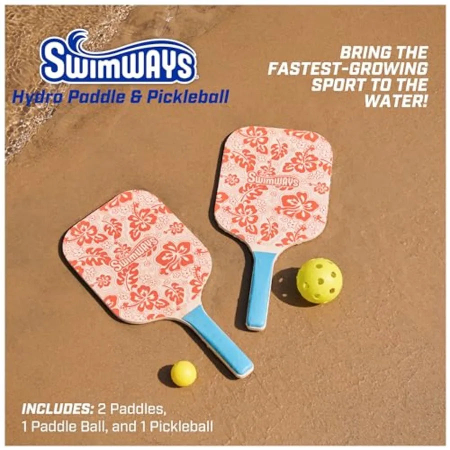Hydro Paddle and Pickleball Set, Pickleball Paddles and Balls for Pool, Lake and Beach Games, Outdoor Toys for and Adults Aged