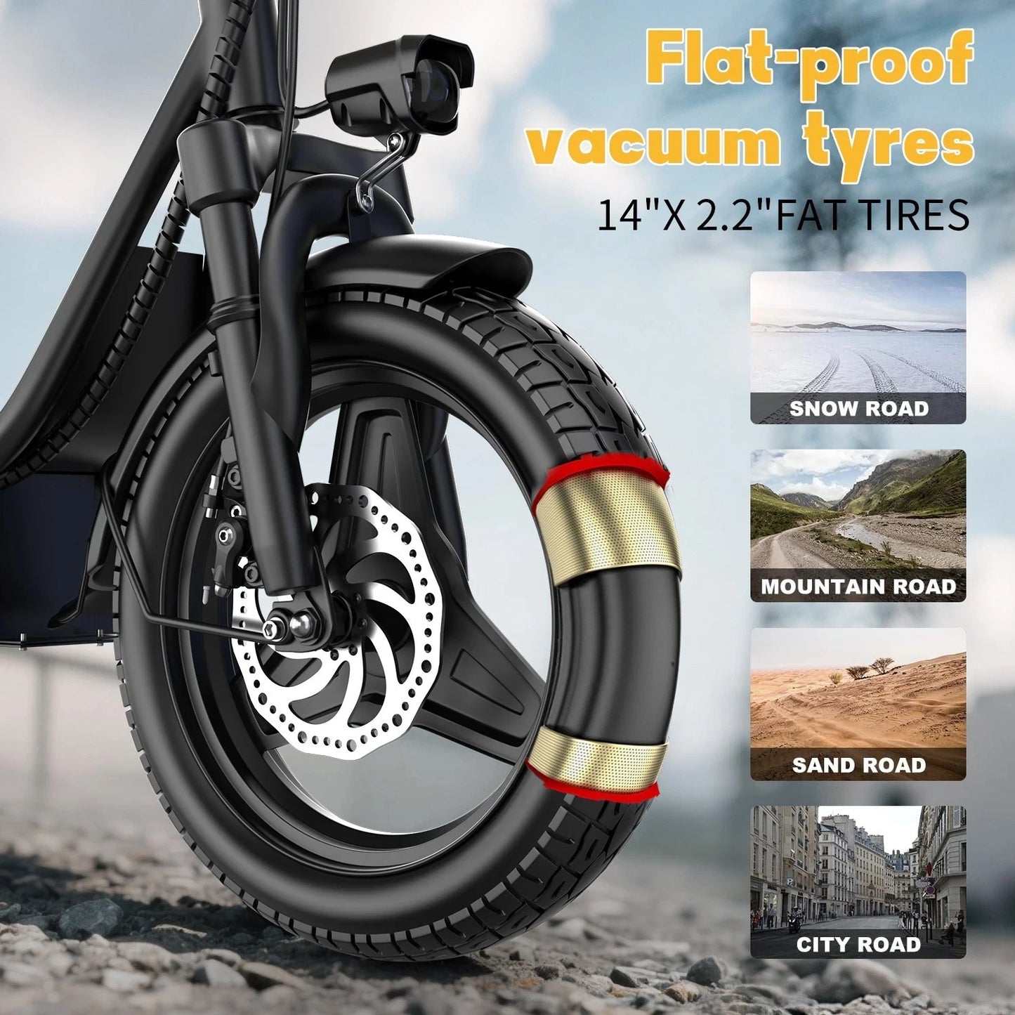 UPlee GQ8 Folding Electric Bike 250W Motor 48V 15Ah Battery