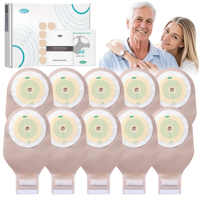 Cofoe Economical Drain Valve Colostomy Bags One Piece Ostomy Pouch