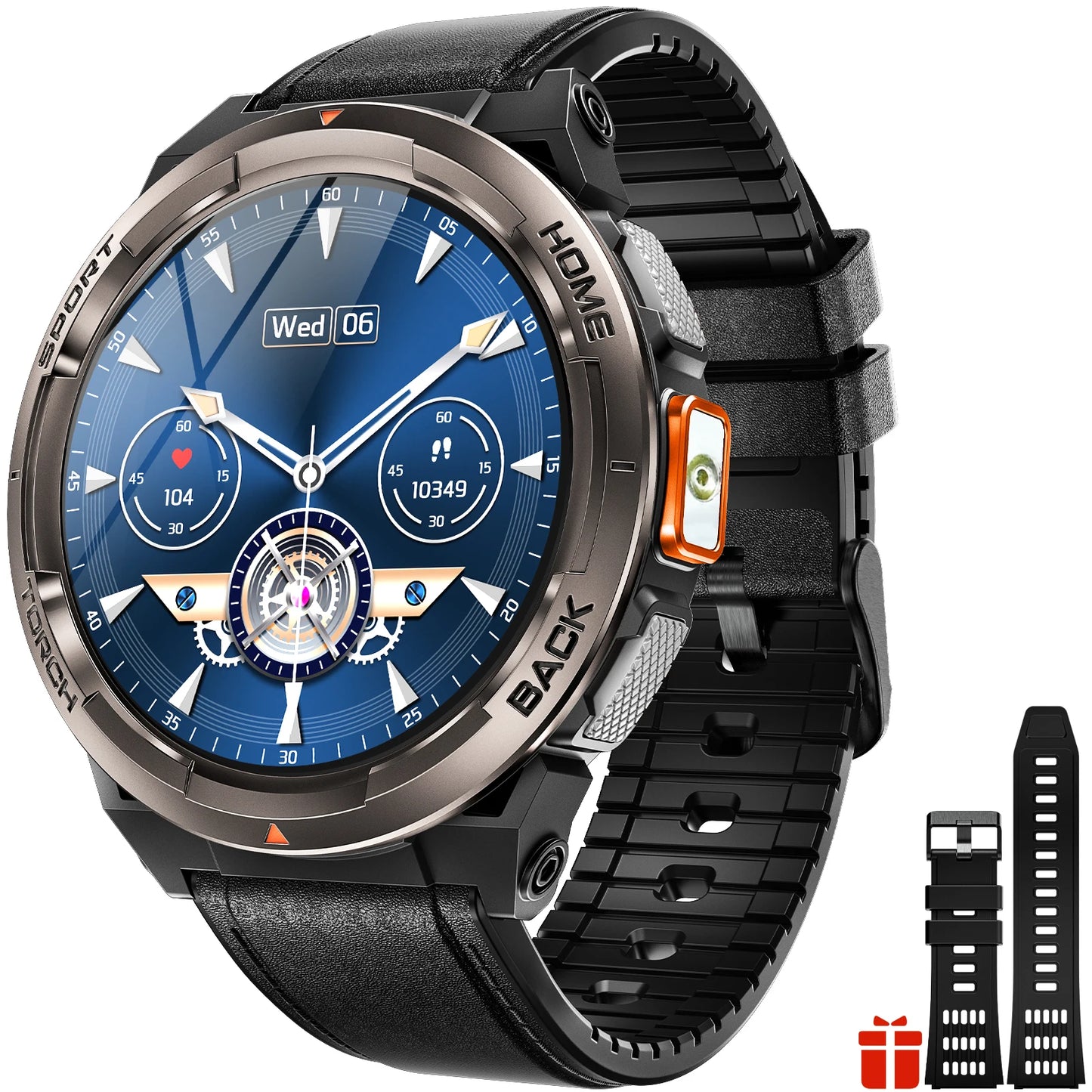 EIGIIS 1.45 Inch Smart Watch KE5 3ATM Waterproof Original Design Sports Watch With Compass And Altitude Barometer LED Flashlight