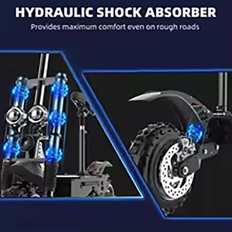 6000W Adults Electric Scooter 11Inch Off Tires 72V 20AH Foldable Escooter with Shock Absorbtion with Seat US Free Shipping