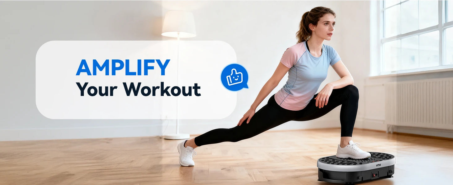 Vibration Plate 18 inch Exercise Machine Whole Body Workout Power Vibrate Fitness Platform  Weight Loss Shaping 120 Speed Levels