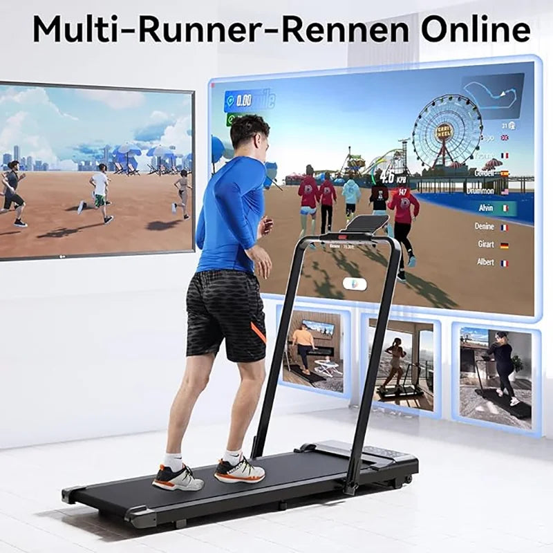 3in1 Walking Pad Treadmill 300 lbs Capacity Foldable Treadmill 3.0HP Quiet Under Desk Treadmill Exercise Machine for Home&Office
