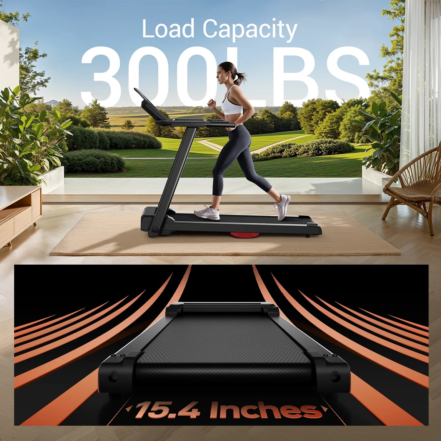 NONEDriving 3.0HP Brushless Foldable Home Treadmill With HR Monitor