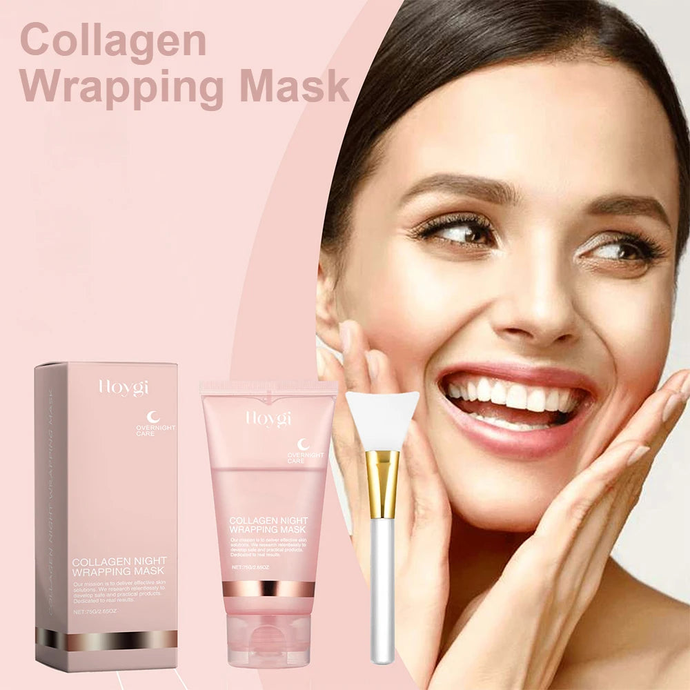 75g Collagen Wrapping Peel Off Facial Mask Elasticity Hydration Reduces Sagging Dullness Hydrolyzed Collagen Skin Care