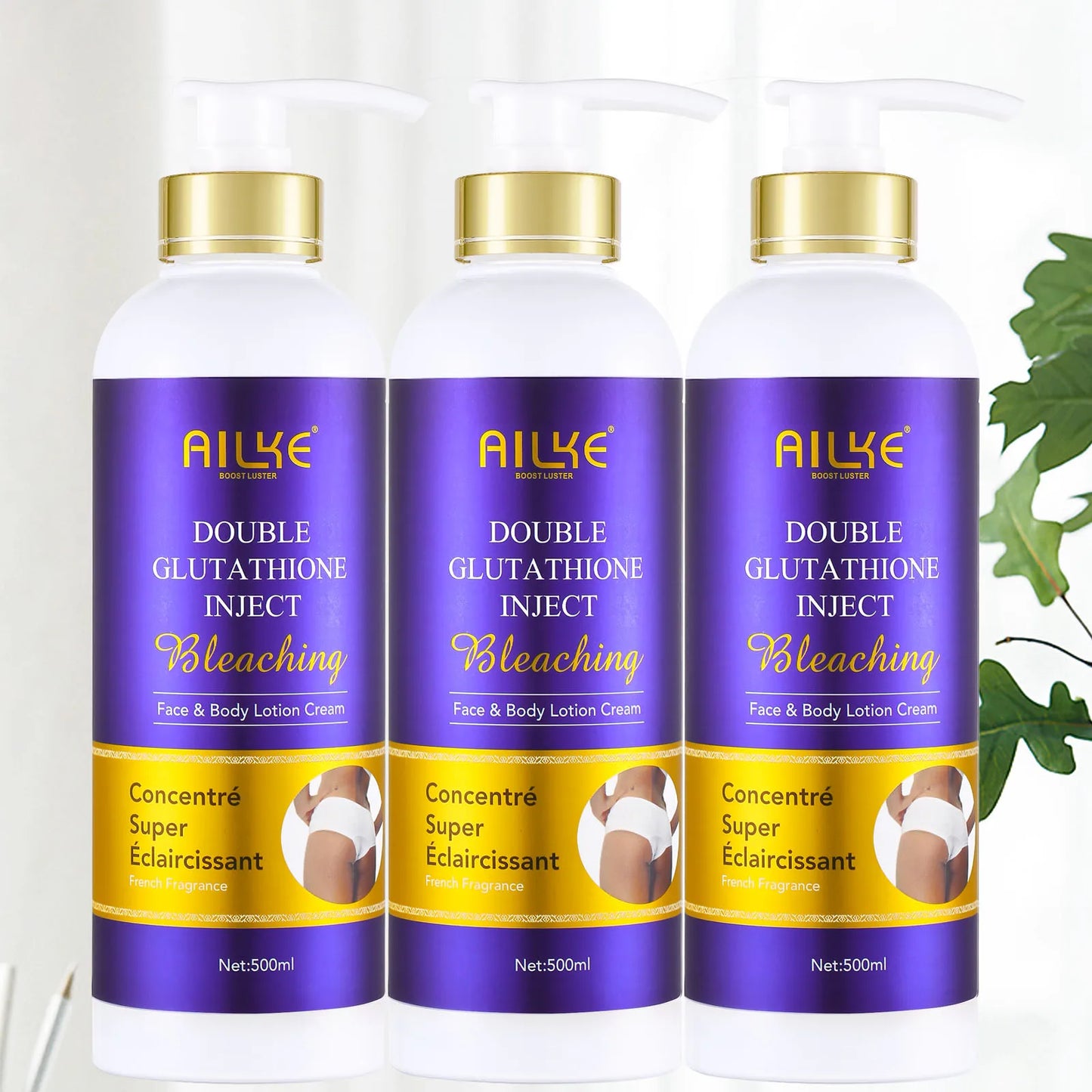 AILKE Glutathione 5-in-1 Women Skin Care Kit, With Body Lotion, Serum, Dark Spot Removal Cream, Body Cream, Brightening Soap