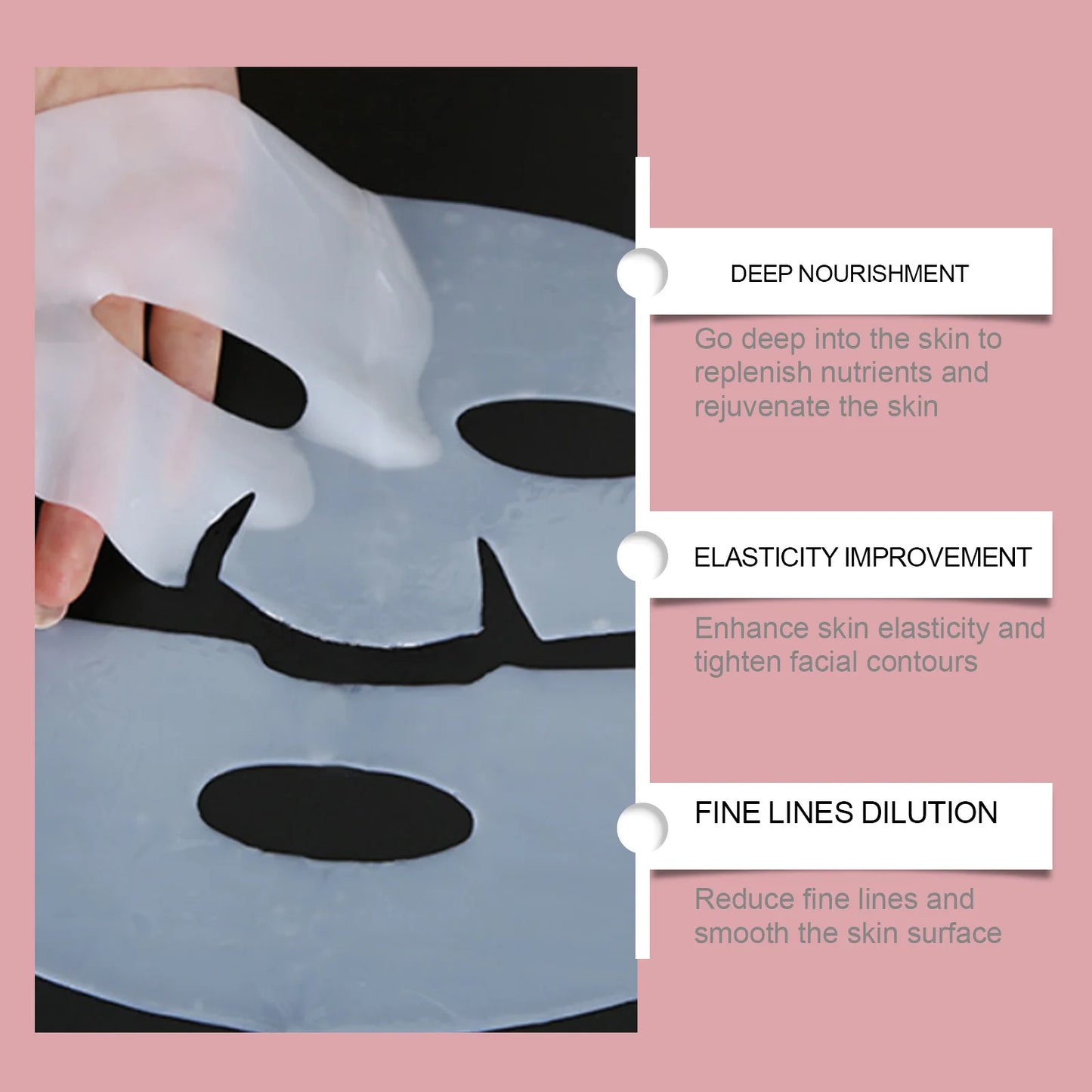 EELHOE Bio-Collagen Face Mask Shrink Pores Firming Hydrating Anti Wrinkle Whitening Brightening Easy Peel All Skin Facial Care