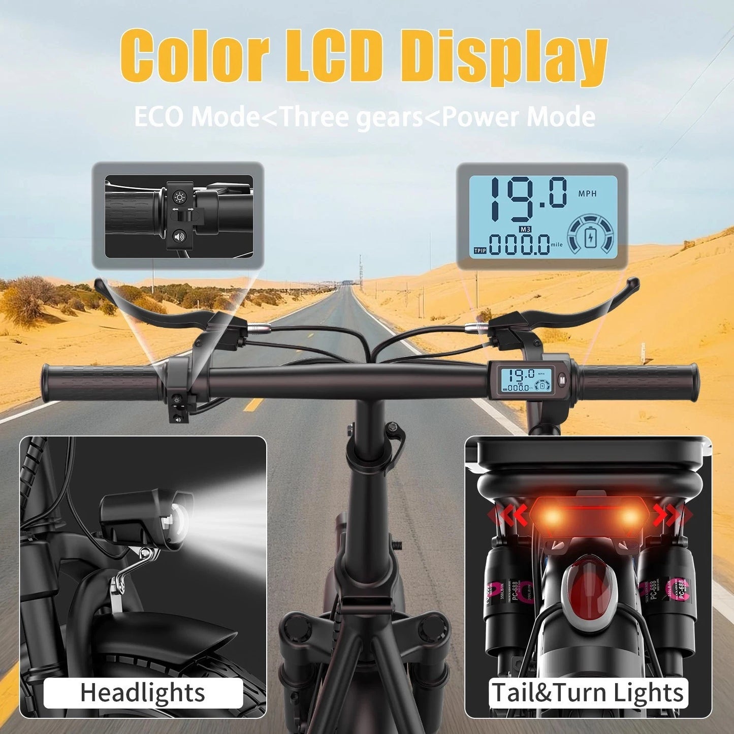 UPlee GQ8 Folding Electric Bike 250W Motor 48V 15Ah Battery
